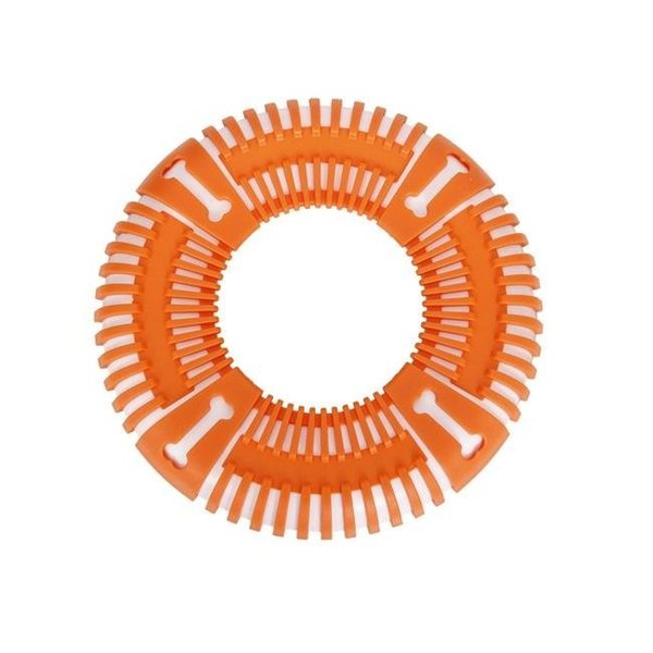 Petpurifiers Flex Bark Flexible Frisbee Fetch Dog Toy; Orange - One Size PE821552